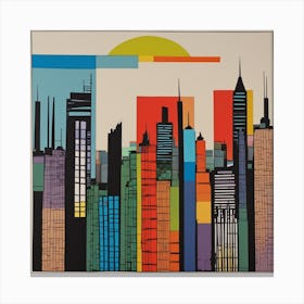 Urban vibrance: A minimalist skyline Canvas Print