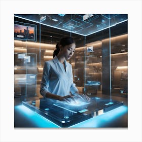 Futuristic Businesswoman Canvas Print