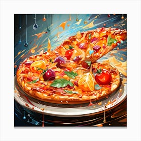 Pizza Painting Canvas Print