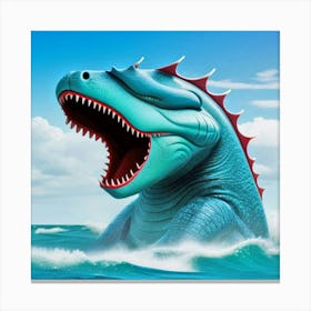 Dinosaur In The Ocean 1 Canvas Print