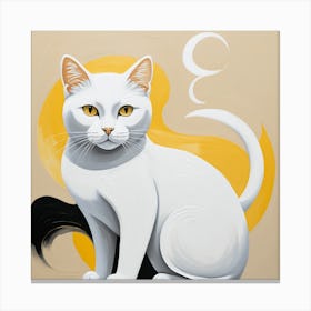 Cat in front of the moon. Canvas Print