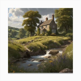 Cottage In The Countryside Canvas Print