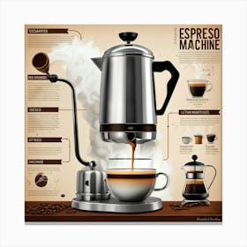 Espresso Machine Infographic Canvas Print