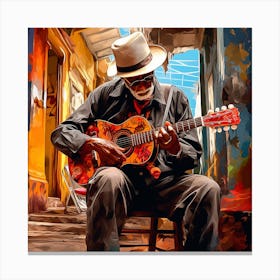 Man Playing A Guitar Canvas Print