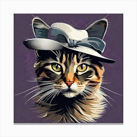 Cat In Hat Canvas Print