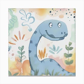 Cute Muted Diplodocus Dinosaur 3 Canvas Print