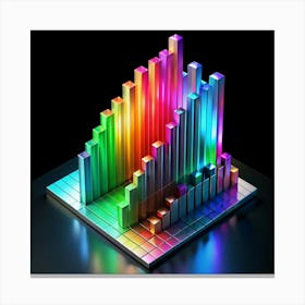 Colorful 3d Bar Graph Canvas Print