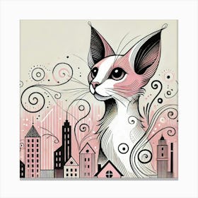 Topaz Lane City Cat Canvas Print