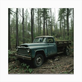 Old Truck In The Woods 1 Canvas Print