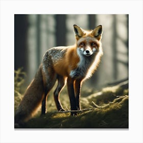 Red Fox In The Forest 45 Canvas Print