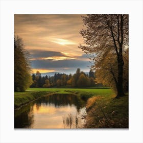 Sunset In The Park Canvas Print