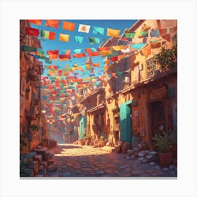 Street In A City 1 Canvas Print