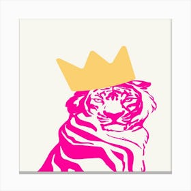 Tiger With Crown Canvas Print