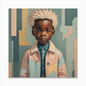 Black Boy With White Hair Canvas Print