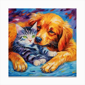 Dog And Cat Canvas Print