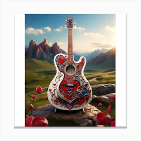 Heartstrings Monarchy Queen Of Hearts Guitar Elegance (4) Canvas Print