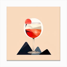 Abstract Glass Of Wine Alcohol Illustration Art Canvas Print