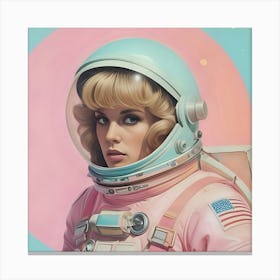 Pastel Female Astronaut 1 Canvas Print