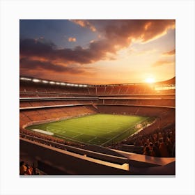 Soccer Stadium At Sunset Canvas Print