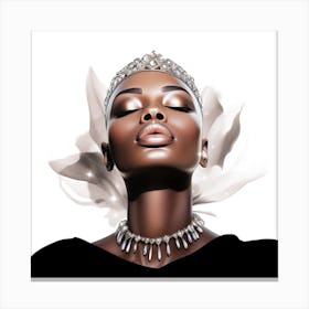 Black Woman In Tiara Canvas Print