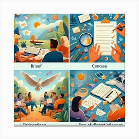 Four Stages Of Writing Canvas Print