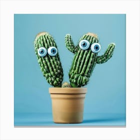 Cactus With Eyes 1 Canvas Print