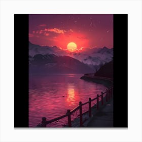 Sunset In The Mountains Canvas Print