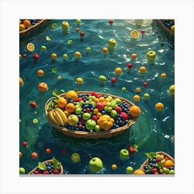 Fruit Baskets In The Water Canvas Print