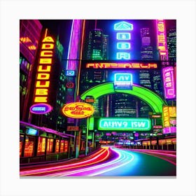 Neon City Canvas Print