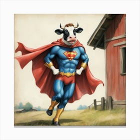 Superman Cow Canvas Print