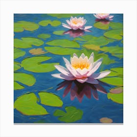 Water Lilies Abstract Canvas Print