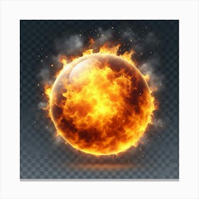 Fire Ball On Transparent Background 1 Canvas Print