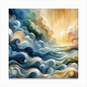 Waves And Clouds Canvas Print