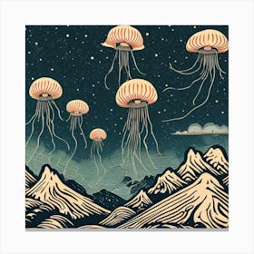 Jellyfish In The Sky Canvas Print