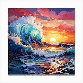 Sunset On The Ocean Canvas Print