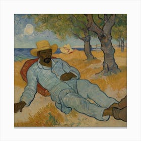 the siesta la siesta by vincent van gogh 2 Canvas Print