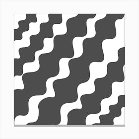 Grey Wavy Pattern Canvas Print