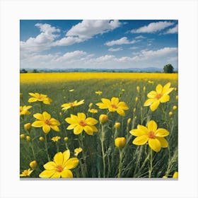 Field Of Yellow Flowers 3 Canvas Print