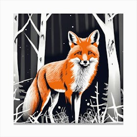 Fox In The Woods 7 Canvas Print