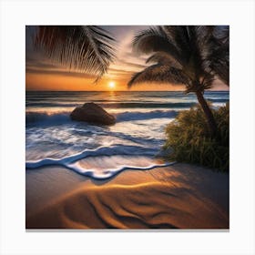 Sunset On The Beach 75 Canvas Print