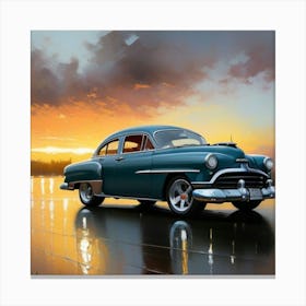 Blue Custom Car Classic In Oils 1 Canvas Print