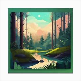 Majestic Forest Beautiful Nature Scene 1 Canvas Print