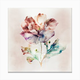 Vintage Watercolor Flower Abstract Canvas Print