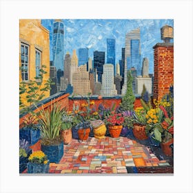 Teentempo In Style Of David Hockney Oil Painting Canvas Print