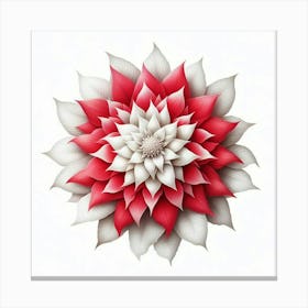 Dahlia, Red Flower Canvas Print