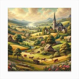 Christian Village Canvas Print