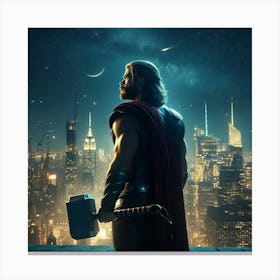 Thor In The City Canvas Print