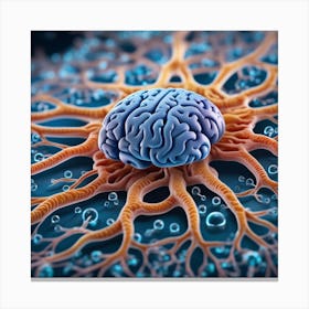Neuron Surrounded By Water Canvas Print