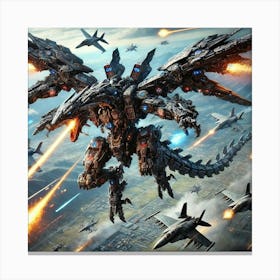 Mecha Draco Aerial Strike Iron Commonwealth Canvas Print