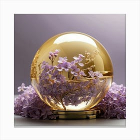 Lilacs In A Gold Ball Canvas Print